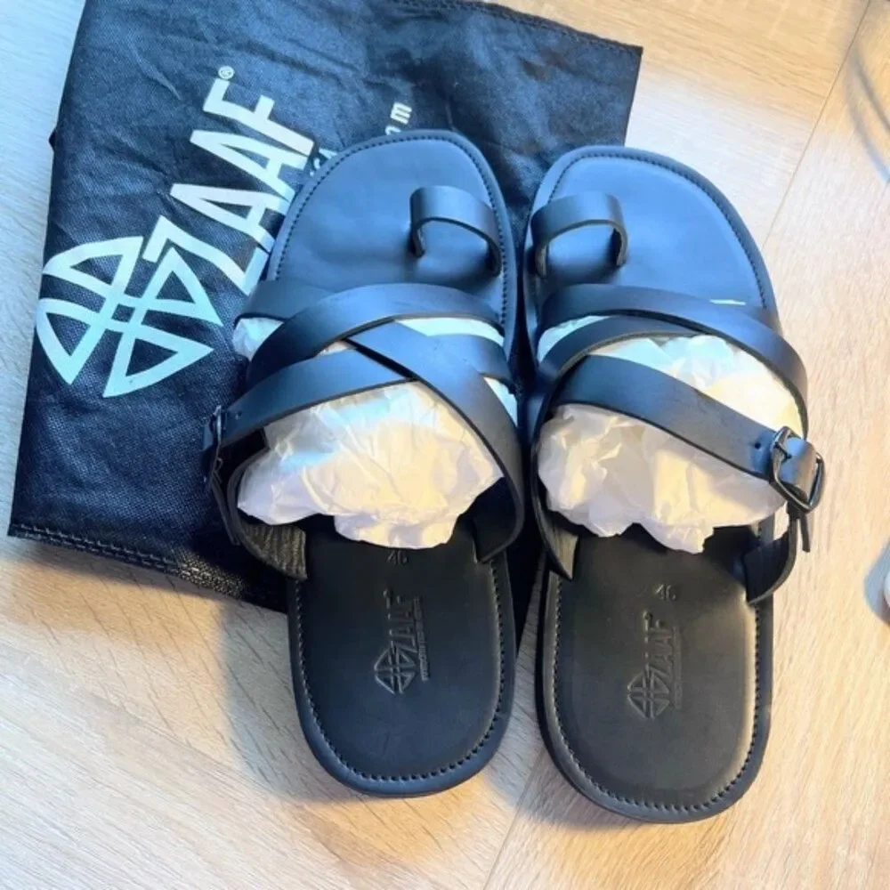 Men’s Zaaf KENYA COLLECTION MADE IN AFRICA LEATHER SANDAL. Size 46.